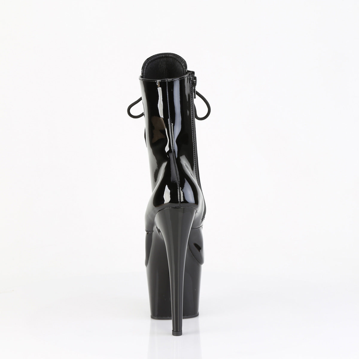 7" Heel, 2 3/4" PF External Steel Cap Ankle Boot, Side Zip (Pleaser ADO1020ESC/B/M)
