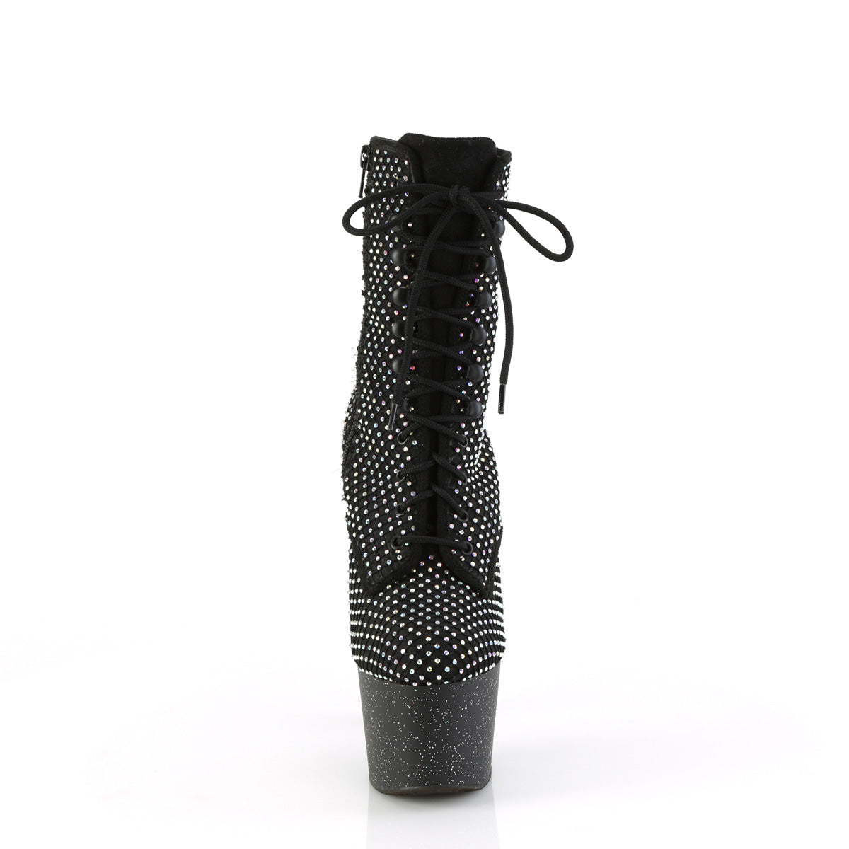 7" Heel, 2 3/4" PF Lace-Up RS Mesh Ankle Boot, Side Zip (Pleaser ADO1020RM/BFS-RS/M)