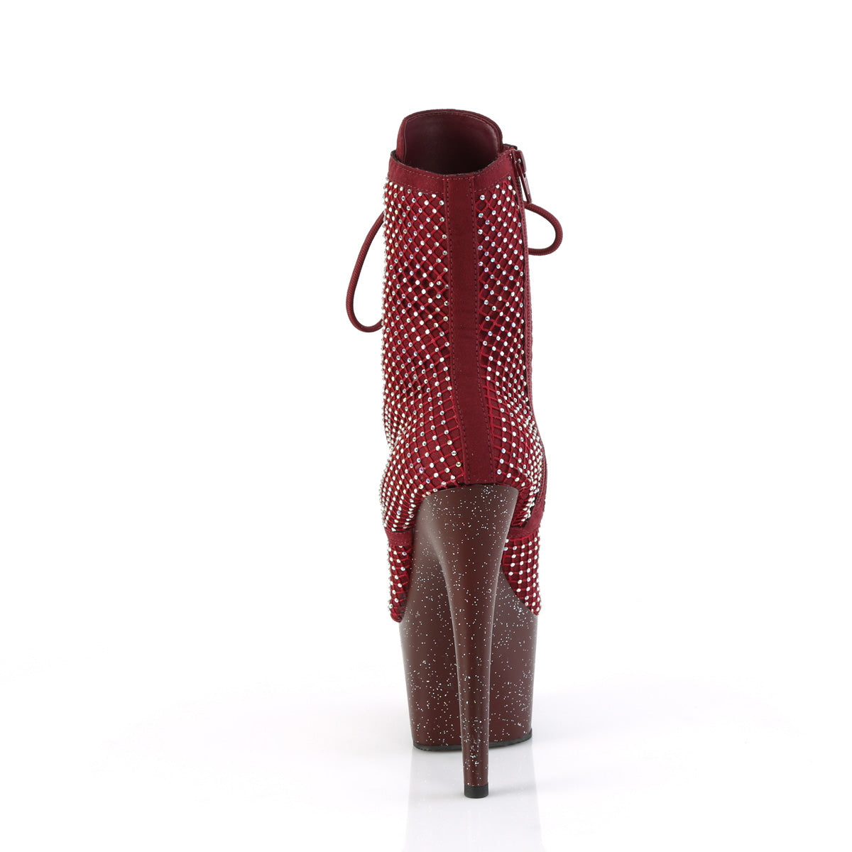 7" Heel, 2 3/4" PF Lace-Up RS Mesh Ankle Boot, Side Zip (Pleaser ADO1020RM/BFS-RS/M)