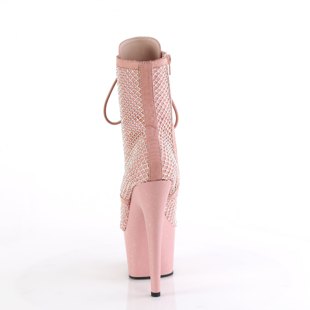 7" Heel, 2 3/4" PF Lace-Up RS Mesh Ankle Boot, Side Zip (Pleaser ADO1020RM/BFS-RS/M)