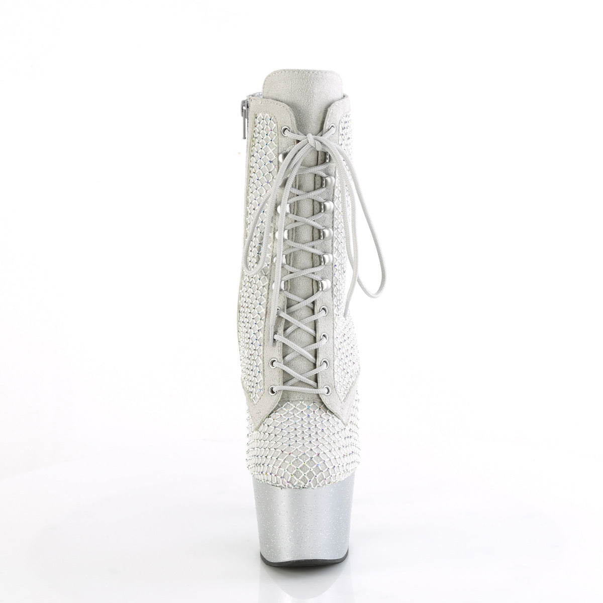 7" Heel, 2 3/4" PF Lace-Up RS Mesh Ankle Boot, Side Zip (Pleaser ADO1020RM/BFS-RS/M)