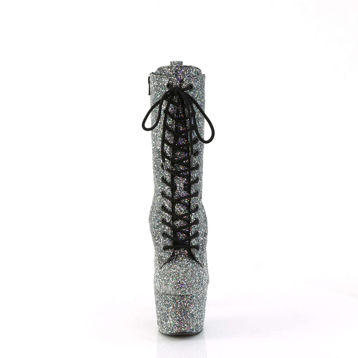 *7" Heel, 2 3/4" PF Lace-Up Front Ankle Boot, Side Zip (Pleaser ADO1040GR/BMCG/M)