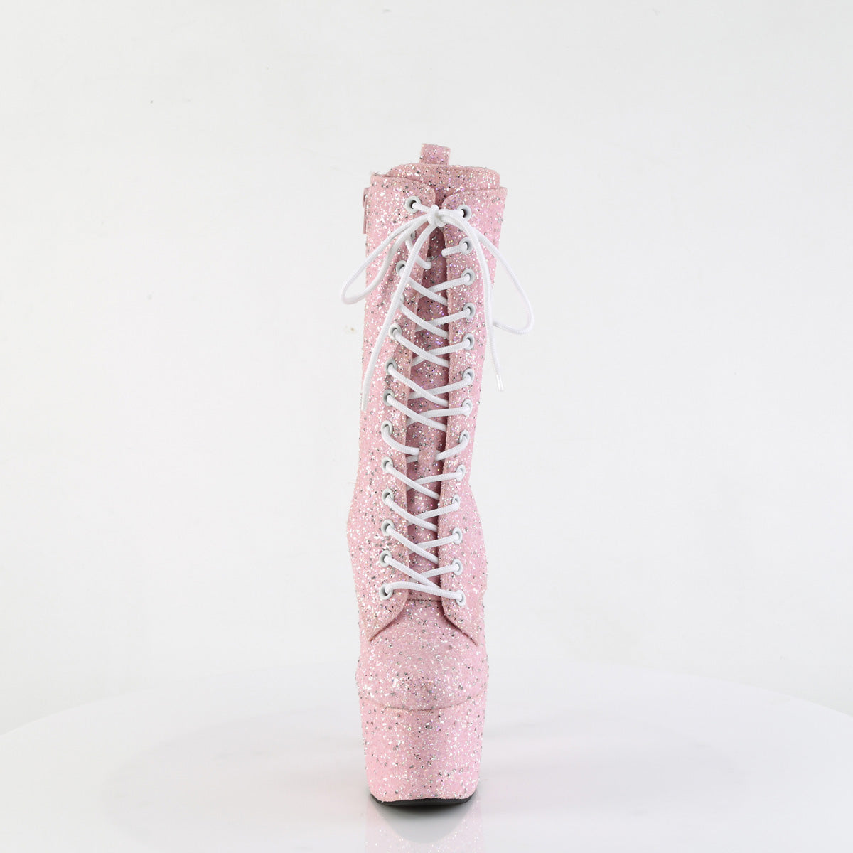 *7" Heel, 2 3/4" PF Lace-Up Front Ankle Boot, Side Zip (Pleaser ADO1040GR/BMCG/M)
