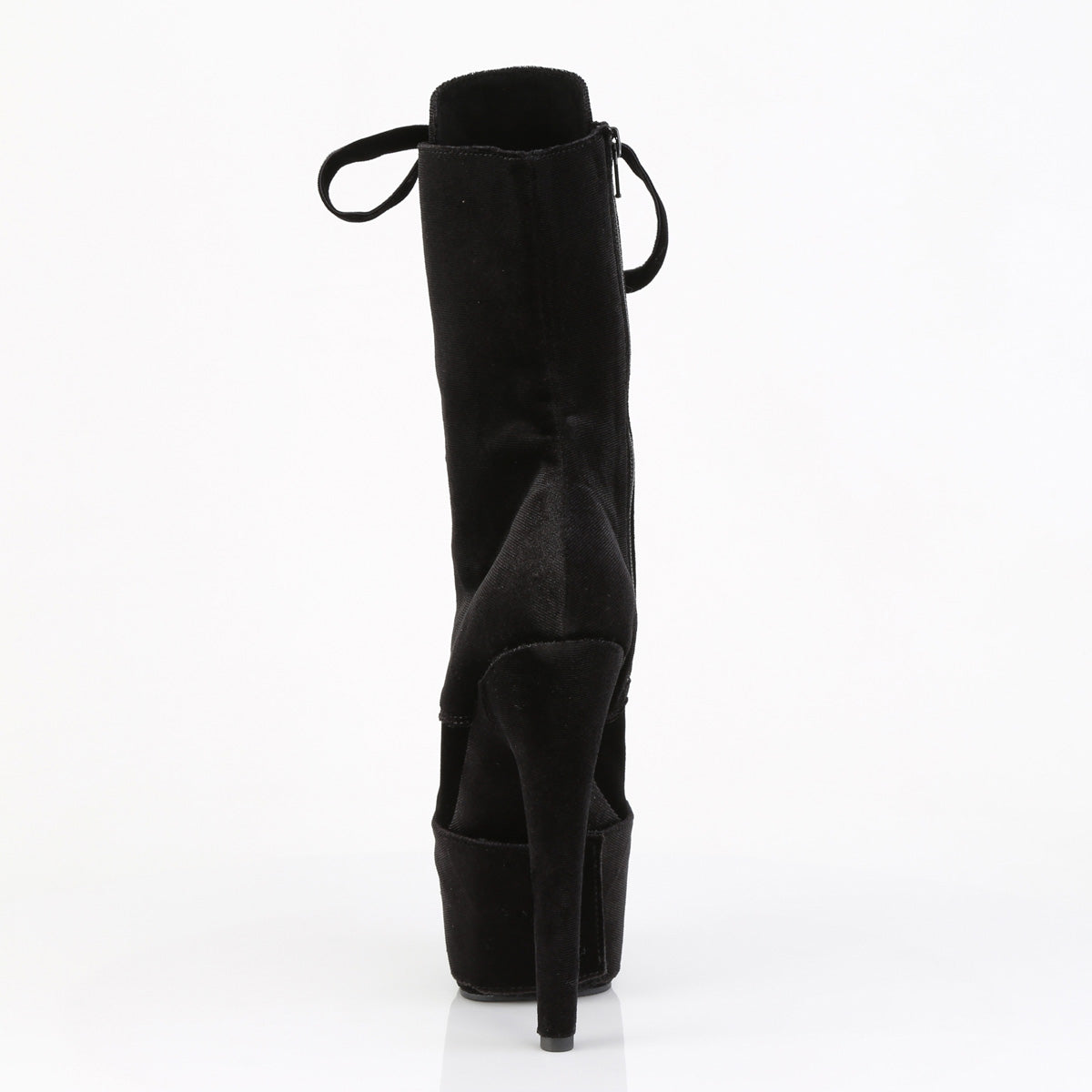 7" Heel, 2 3/4" PF Velvet Lace-Up Front Ankle Boot (Pleaser ADO1045VEL/B/M)