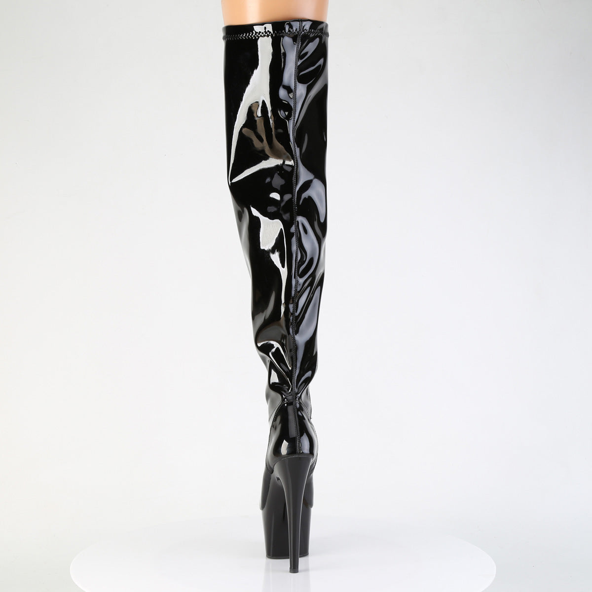 7" Heel, 2 3/4" PF Wide Calf Stretch Thigh Boot, Side Zip (Pleaser ADO3000WCF/B/M)