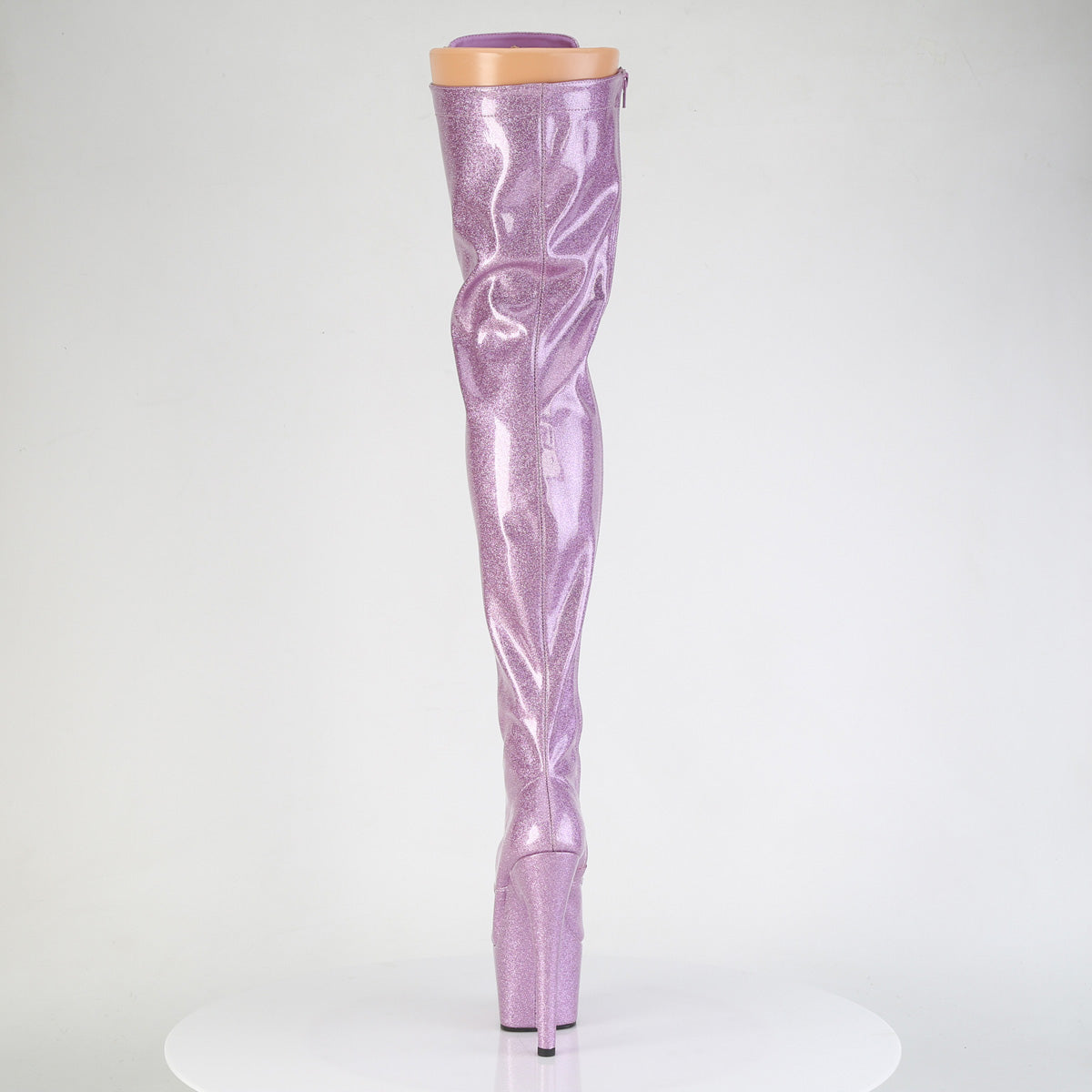 *7" Heel, 2 3/4" PF Lace-Up Stretch Thigh Boot, Side Zip (Pleaser ADO3020GP/AQG/M)