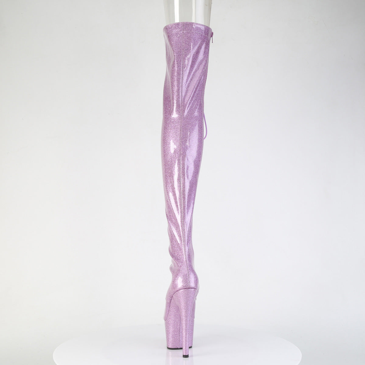 *7" Heel, 2 3/4" PF Peep Toe Lace-Up Thigh Boot, Side Zip (Pleaser ADO3021GP/AQG/M)