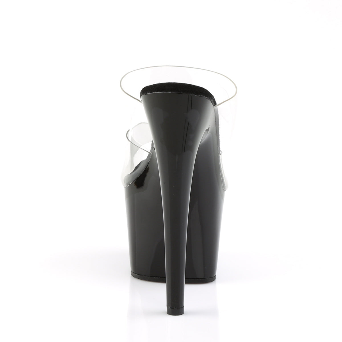 7" Heel, 2 3/4" PF Slide, Two-Band Clear Straps (Pleaser ADO702/C/B)