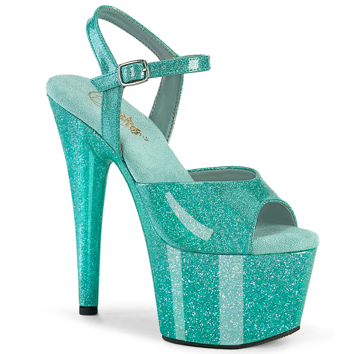 7" Heel, 2 3/4" PF Ankle Strap Sandal (Pleaser ADO709GP/AQG/M)