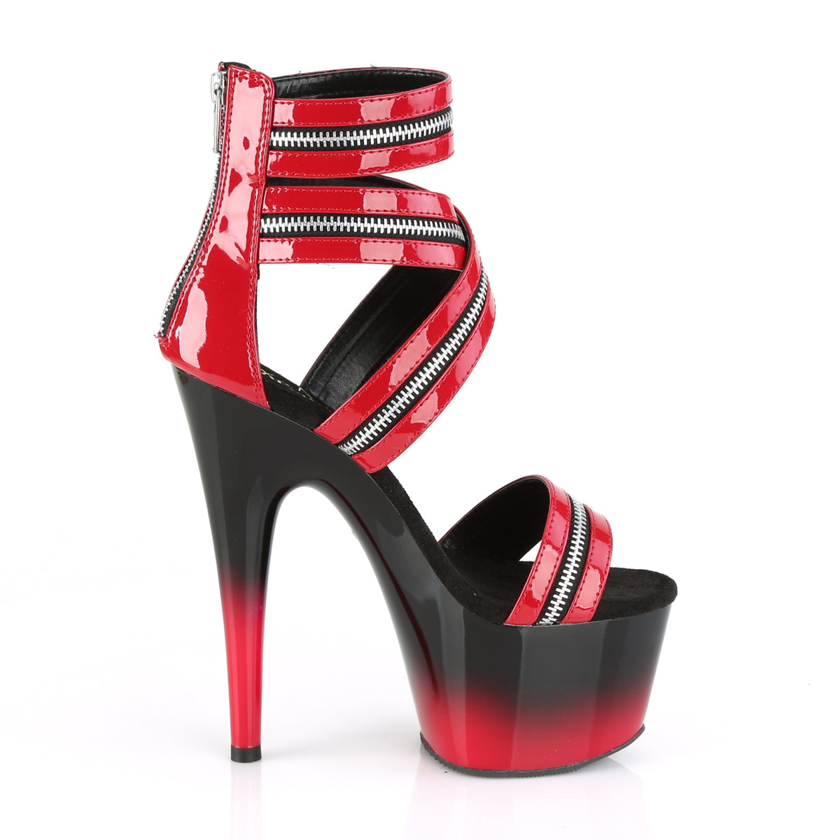 *7" Heel, 2 3/4" PF Ankle Strap Sandal (Pleaser ADO766/R/B-R)