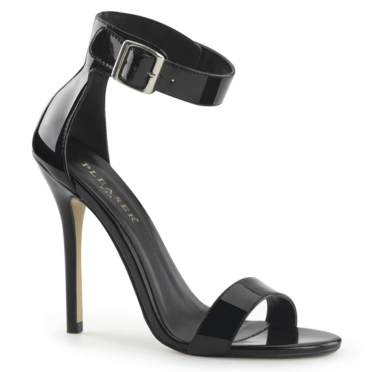 5" Heel, Closed Back Sandal W/ Buckled Ankle Strap (Pleaser AMU10/B)