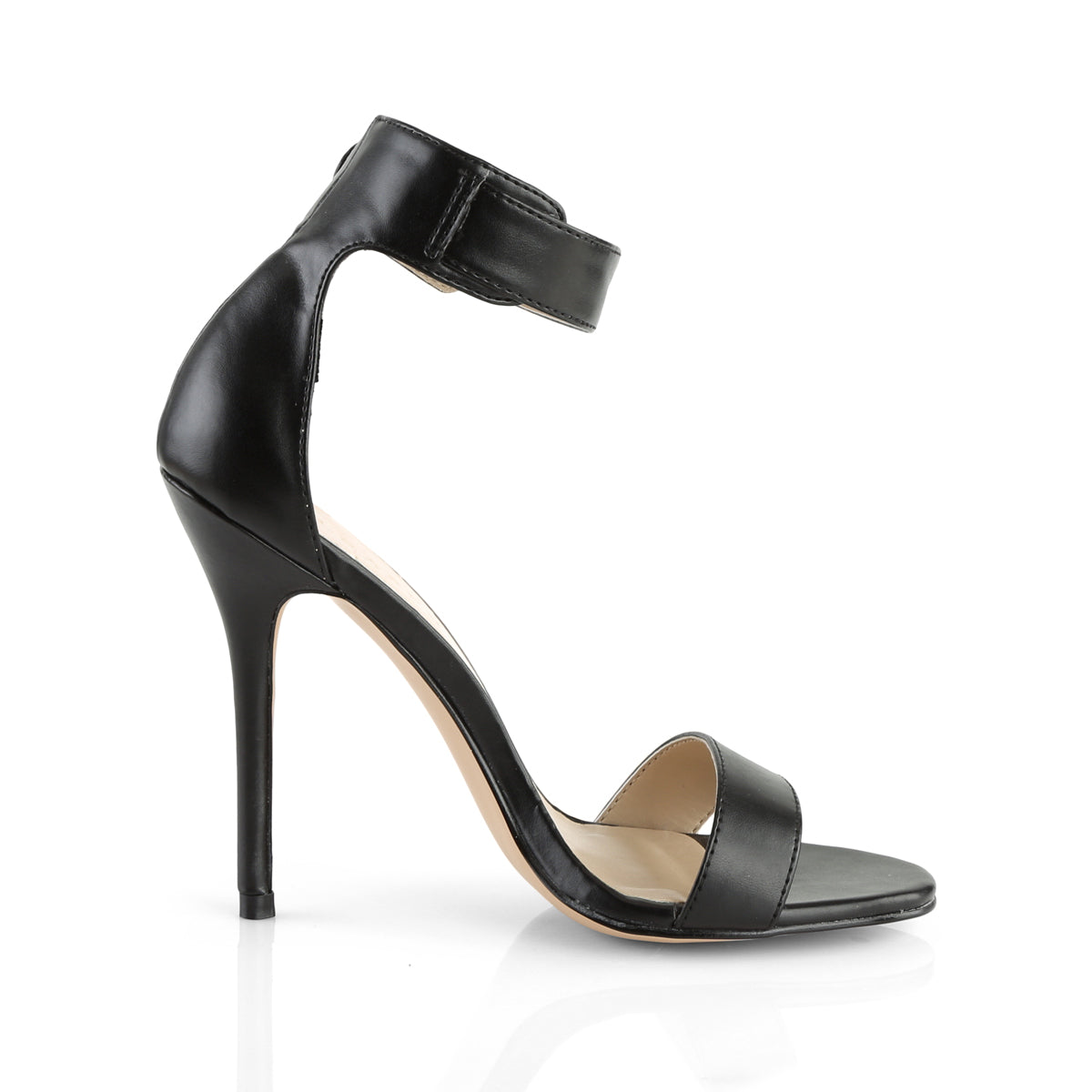 5" Heel, Closed Back Sandal W/ Buckled Ankle Strap (Pleaser AMU10/B)