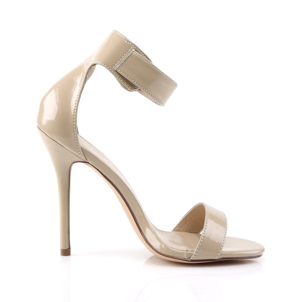 5" Heel, Closed Back Sandal W/ Buckled Ankle Strap (Pleaser AMU10/B)