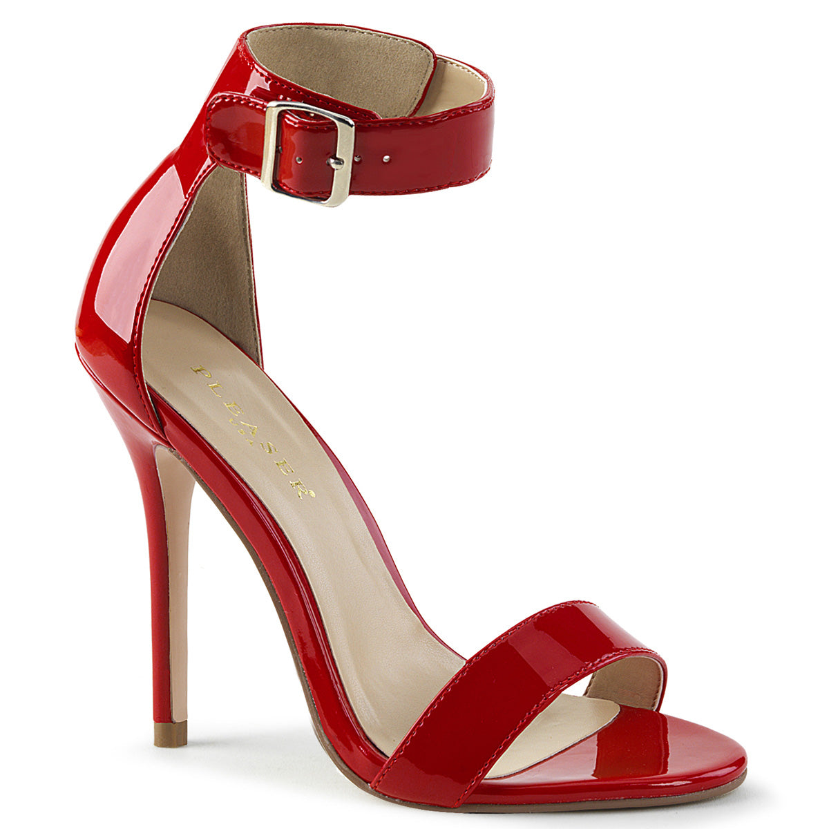 5" Heel, Closed Back Sandal W/ Buckled Ankle Strap (Pleaser AMU10/B)