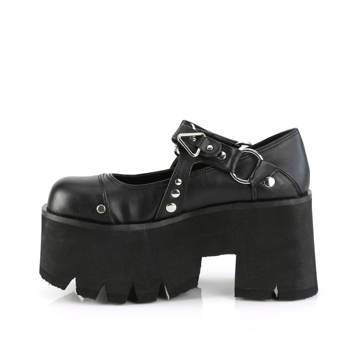 3 1/2"Chunky Heel, 2 1/4"Cut Out PF Maryjane (Demonia ASH33/BVL)