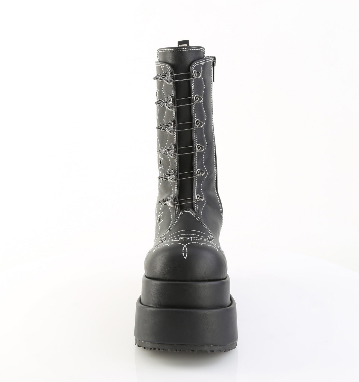 4 1/2" Tiered PF Mid-Calf Boot, Inner & Outer Zip (Demonia BEAR182/BVL)