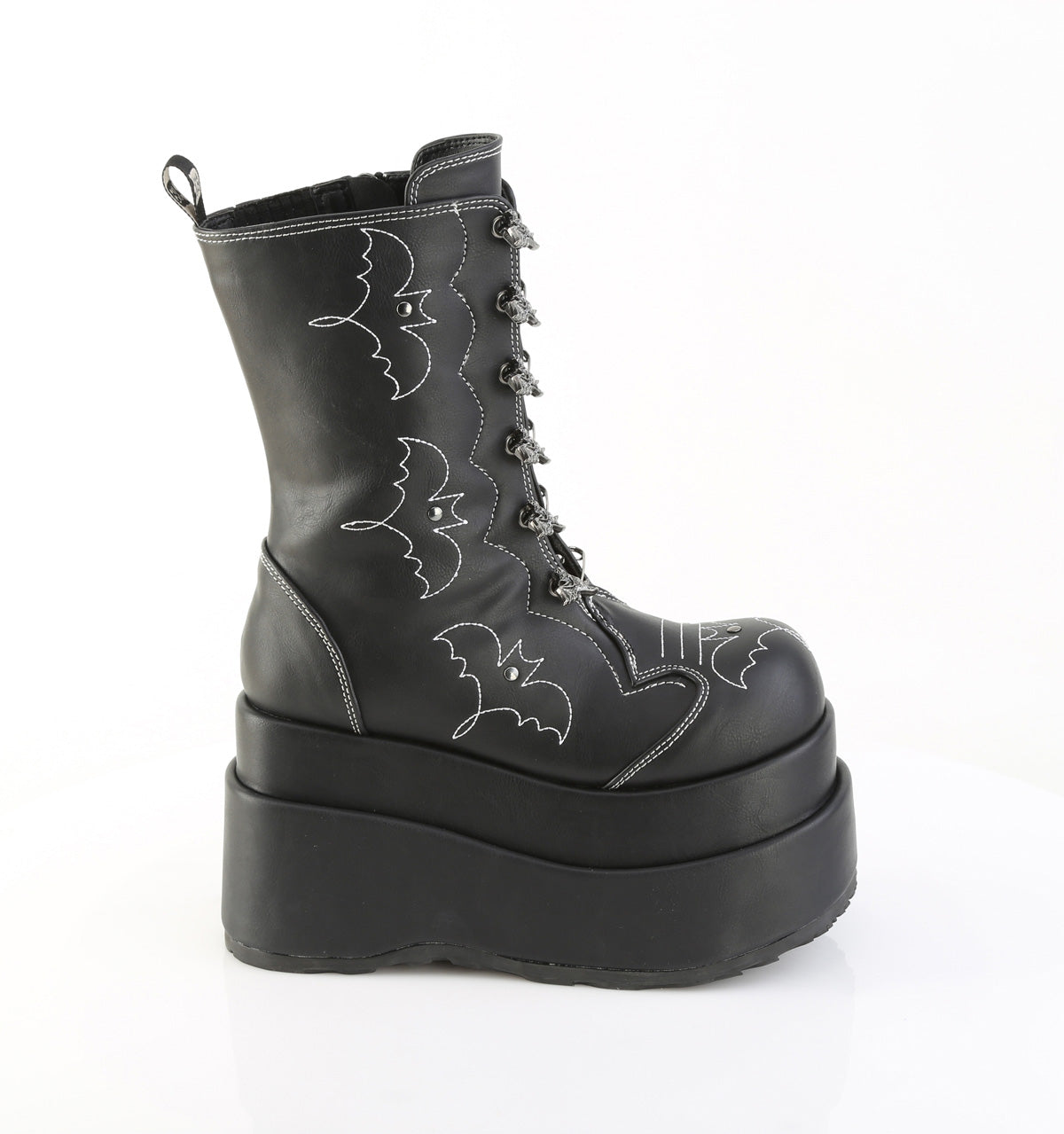 4 1/2" Tiered PF Mid-Calf Boot, Inner & Outer Zip (Demonia BEAR182/BVL)