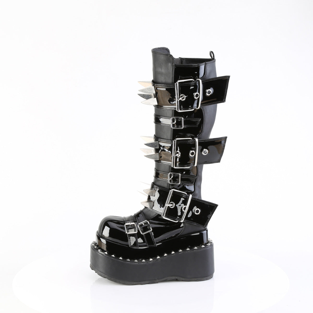 4 1/2" Tiered PF Buckle Knee High, Inside Zip (Demonia BEAR215/BVL)