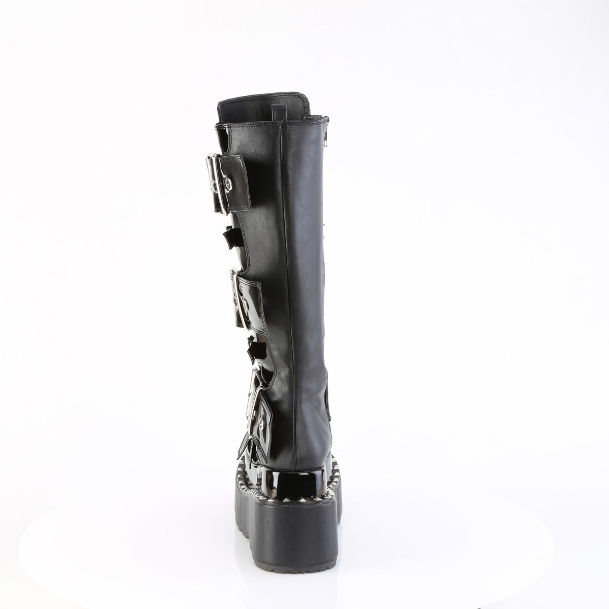 4 1/2" Tiered PF Buckle Knee High, Inside Zip (Demonia BEAR215/BVL)