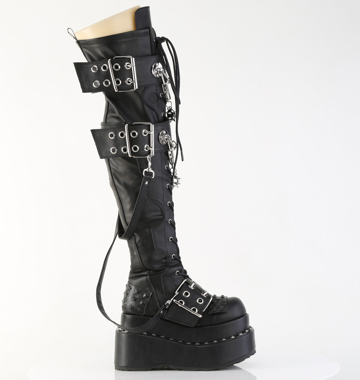 4 1/2" Tiered PF STR Over-The-Knee Boot, Side Zip (Demonia BEAR316/BVL)