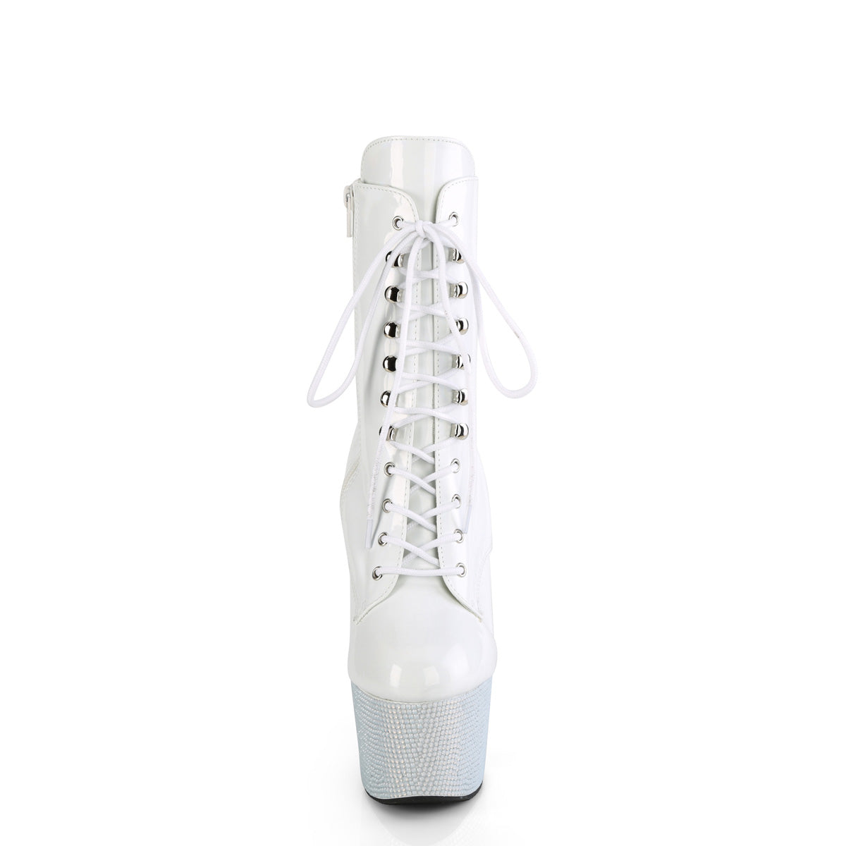 *7" Heel, 2 3/4" PF Front Lace-Up Ankle Boot w/RS, Side Zip (Pleaser BEJ1020-7/BHG/MDBRS)