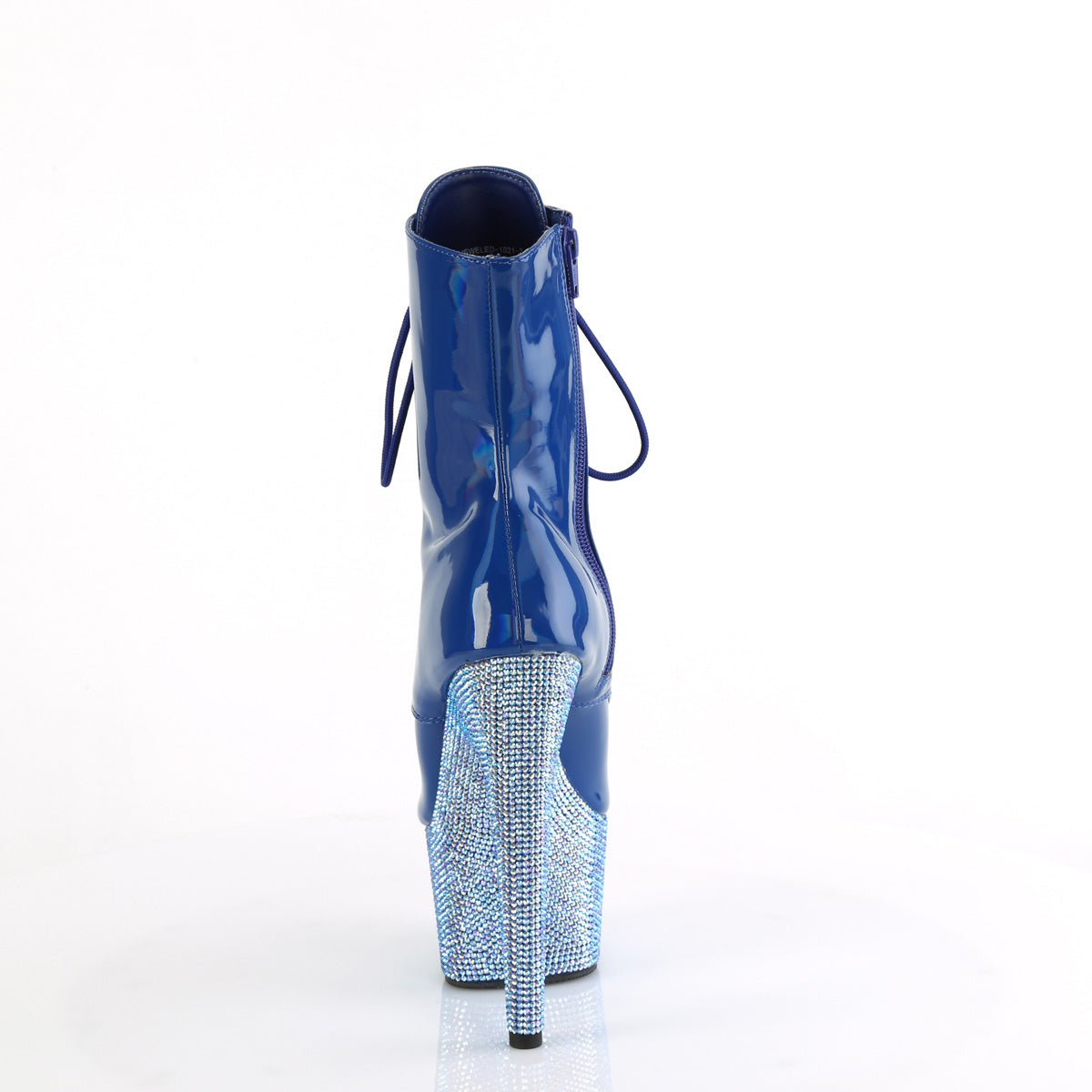 *7" Heel, 2 3/4" PF Peep Toe Ankle Boot w/RS, Side Zip (Pleaser BEJ1021-7/BLHG/BLRS)