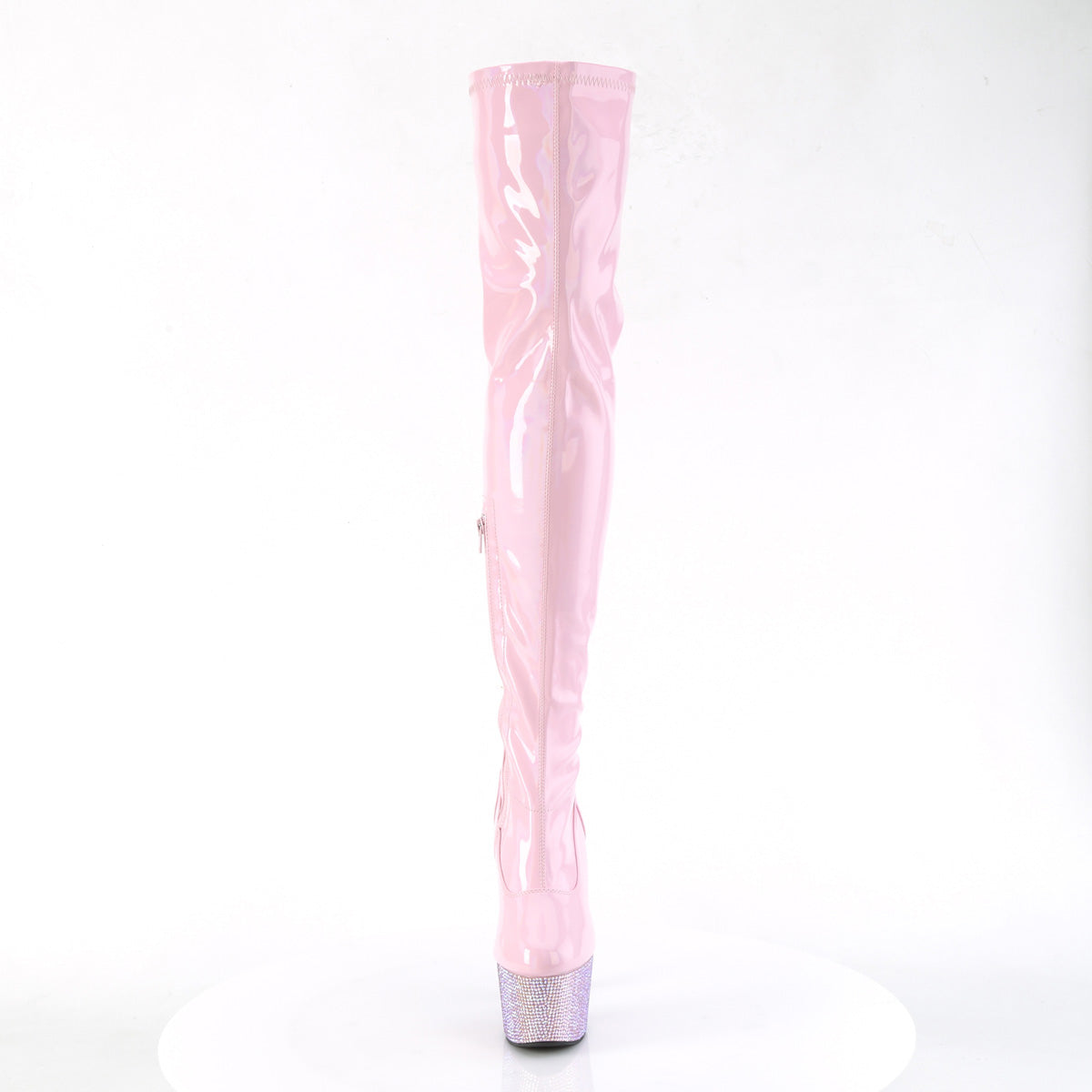 *7" Heel, 2 3/4" PF Stretch Thigh Boot w/RS, Side Zip (Pleaser BEJ3000-7/BPHG/BPRS)
