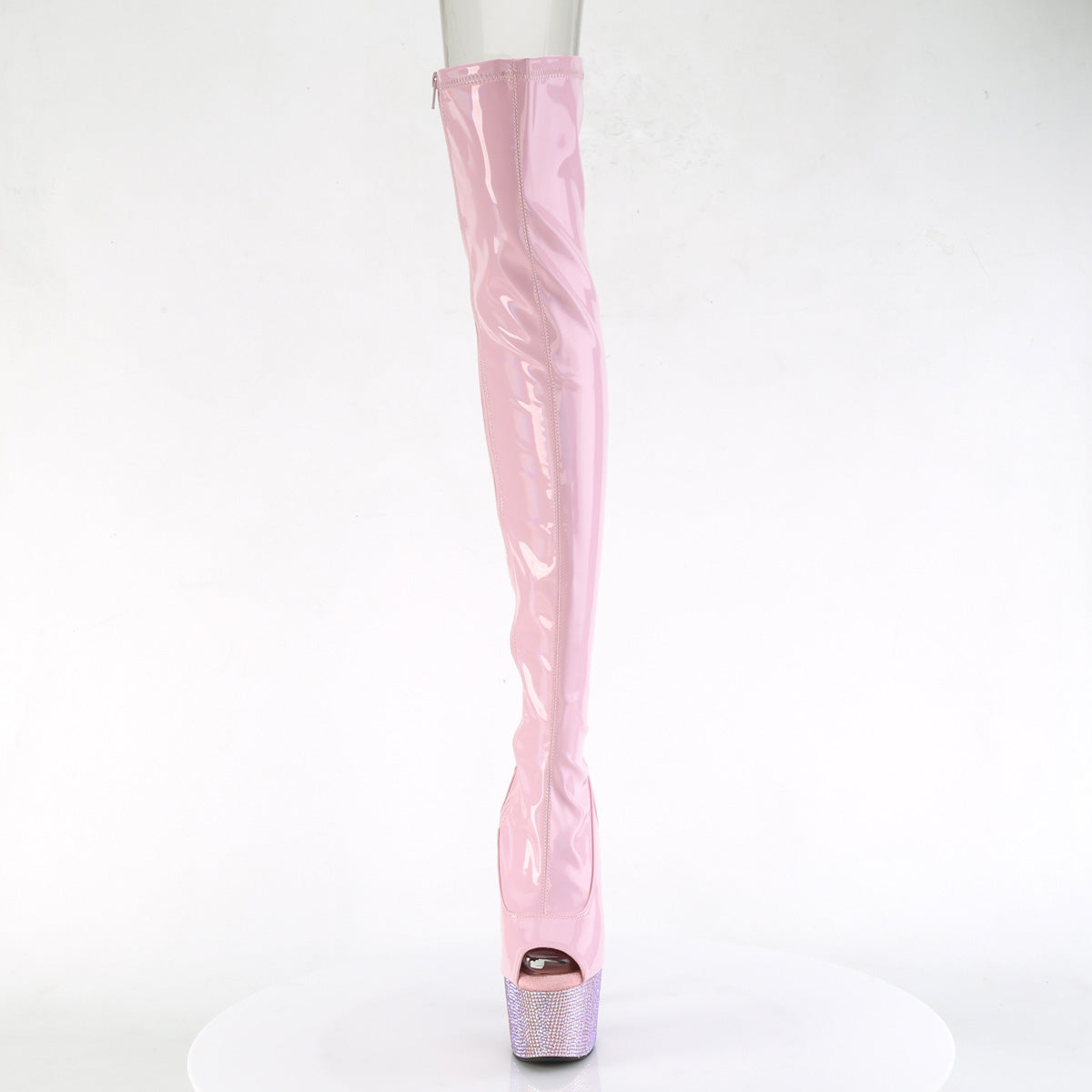 *7" Heel, 2 3/4" PF Peep Toe Thigh Boot w/RS, Side Zip (Pleaser BEJ3011-7/BHG/MDBRS)