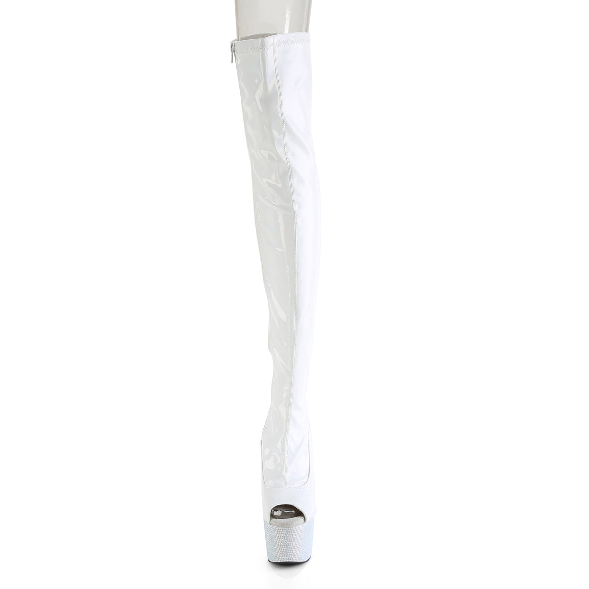 *7" Heel, 2 3/4" PF Peep Toe Thigh Boot w/RS, Side Zip (Pleaser BEJ3011-7/BHG/MDBRS)