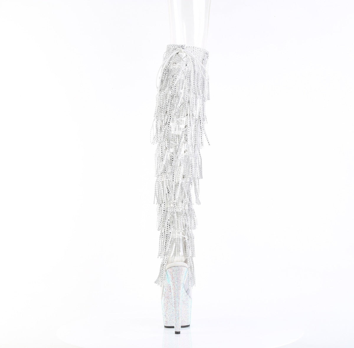 7" Heel, 2 3/4" PF 8-Layer Fringe Over-The-Knee Boot w/RS (Pleaser BEJ3019C-RSF-7/C/SRS)