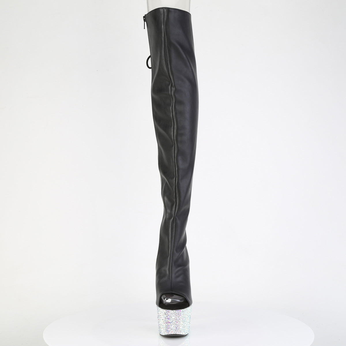 7" Heel, 2 3/4" PF Open Toe/Back Over-The-Knee Boot w/RS (Pleaser BEJ3019MS-7/BPU/SRS)