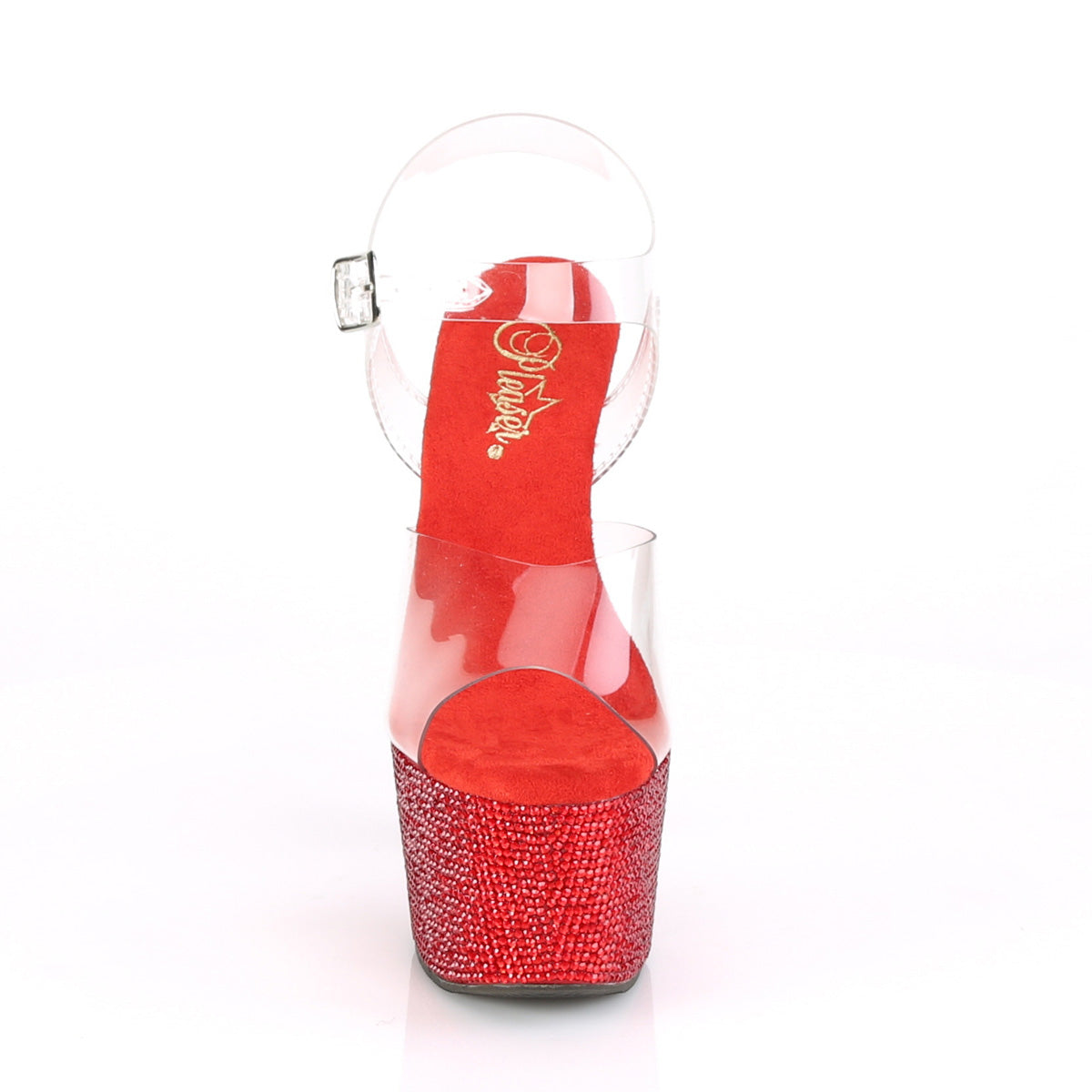 7" Heel, 2 3/4" PF Ankle Strap Sandal w/RS (Pleaser BEJ708DM/C/BRS)