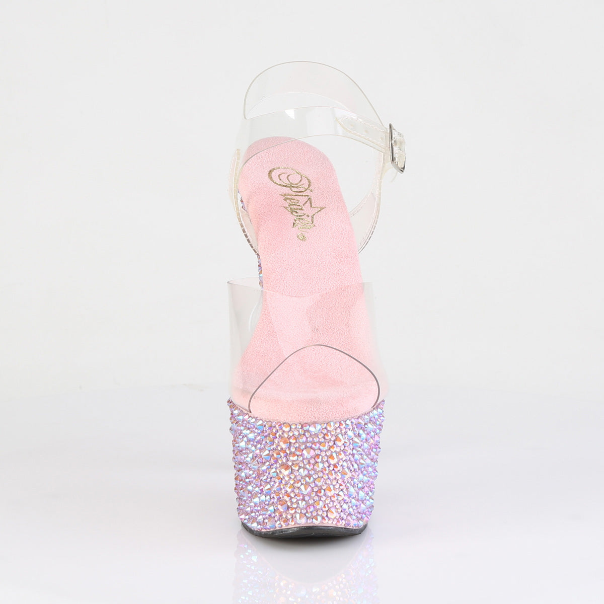 7" Heel, 2 3/4" PF Ankle Strap Sandal w/Multi Sized RS (Pleaser BEJ708MS/C-B/BMCRS)