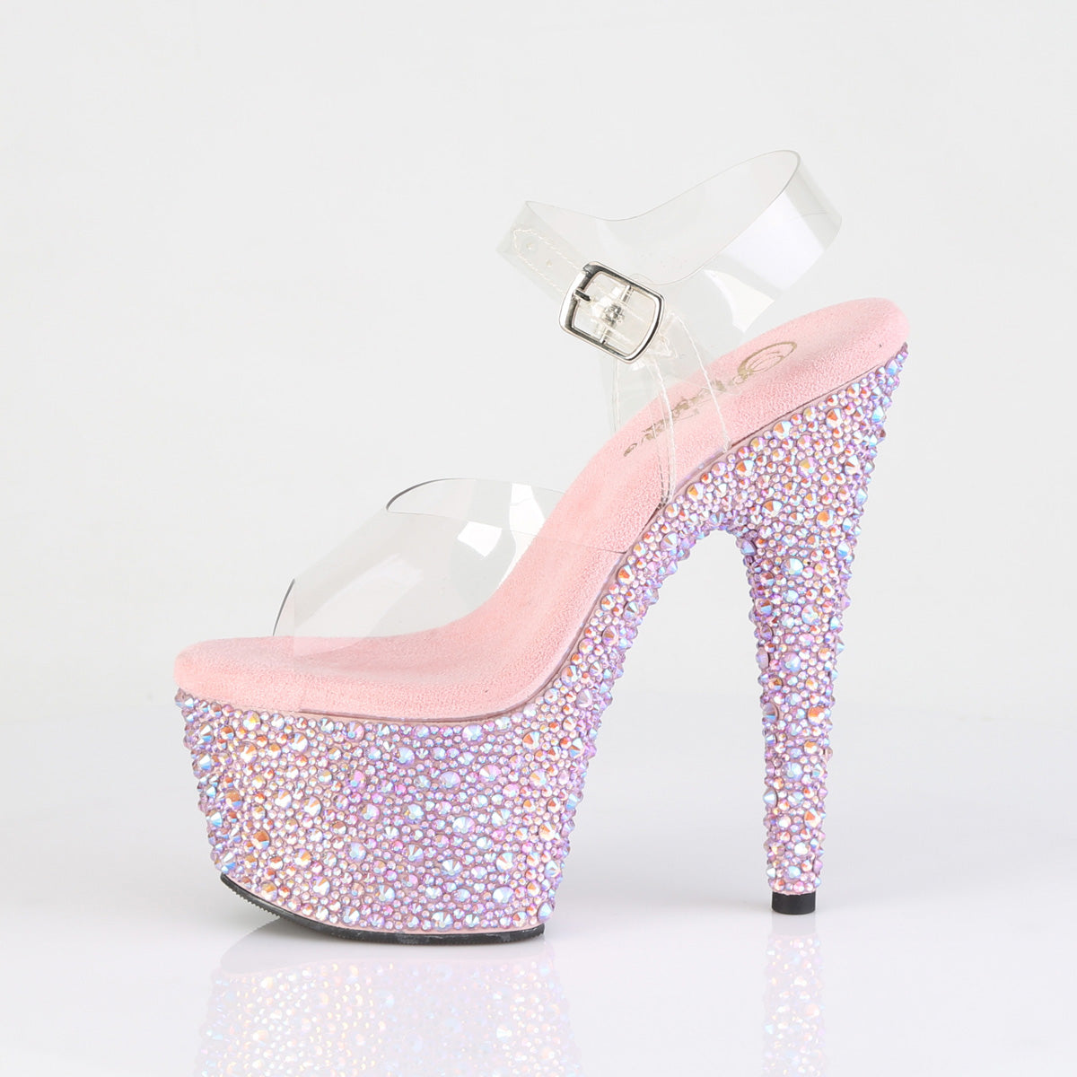 7" Heel, 2 3/4" PF Ankle Strap Sandal w/Multi Sized RS (Pleaser BEJ708MS/C-B/BMCRS)