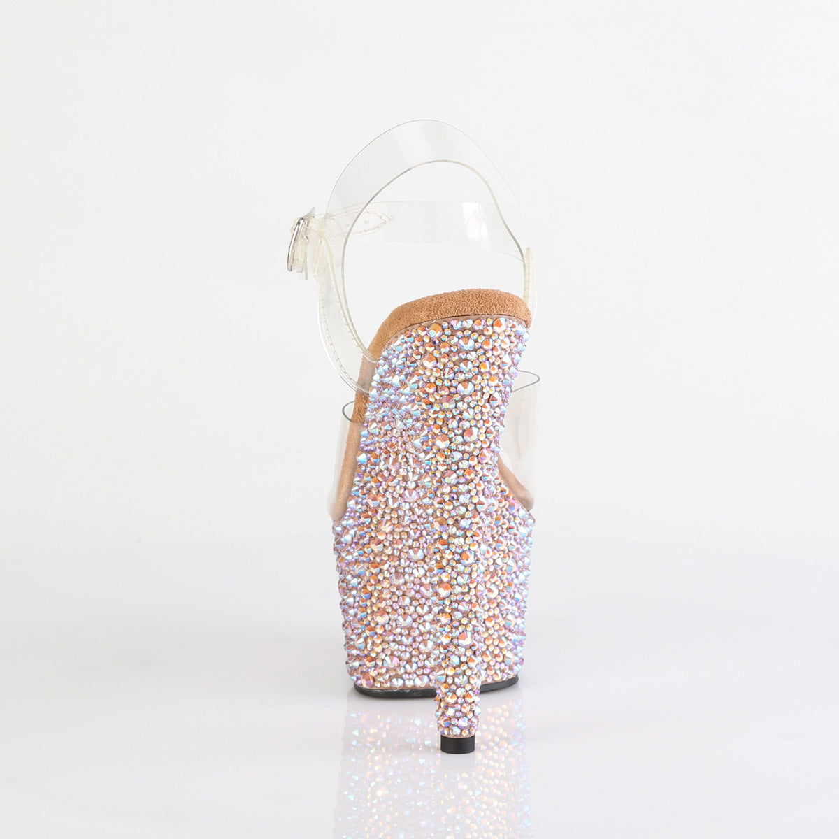 7" Heel, 2 3/4" PF Ankle Strap Sandal w/Multi Sized RS (Pleaser BEJ708MS/C-B/BMCRS)