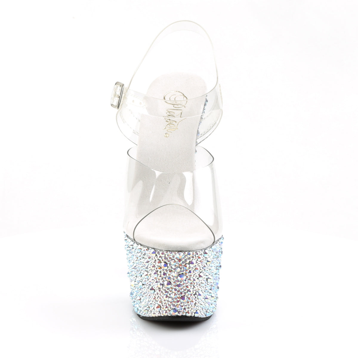 7" Heel, 2 3/4" PF Ankle Strap Sandal w/Multi Sized RS (Pleaser BEJ708MS/C-B/BMCRS)