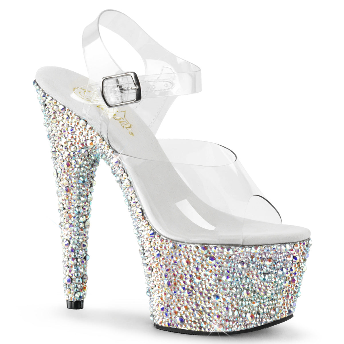 7" Heel, 2 3/4" PF Ankle Strap Sandal w/Multi Sized RS (Pleaser BEJ708MS/C-B/BMCRS)