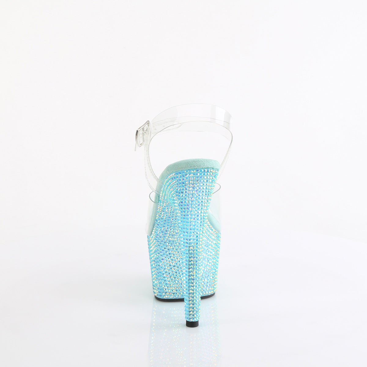 *7" Heel, 2 3/4" PF Ankle Strap Sandal w/ Resin RS (Pleaser BEJ708RRS/C/AGQRS)