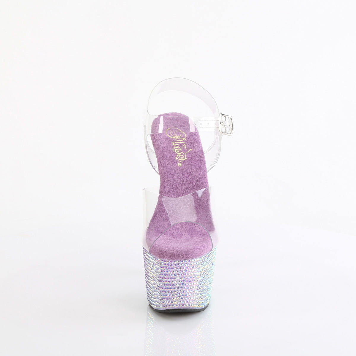 *7" Heel, 2 3/4" PF Ankle Strap Sandal w/ Resin RS (Pleaser BEJ708RRS/C/AGQRS)
