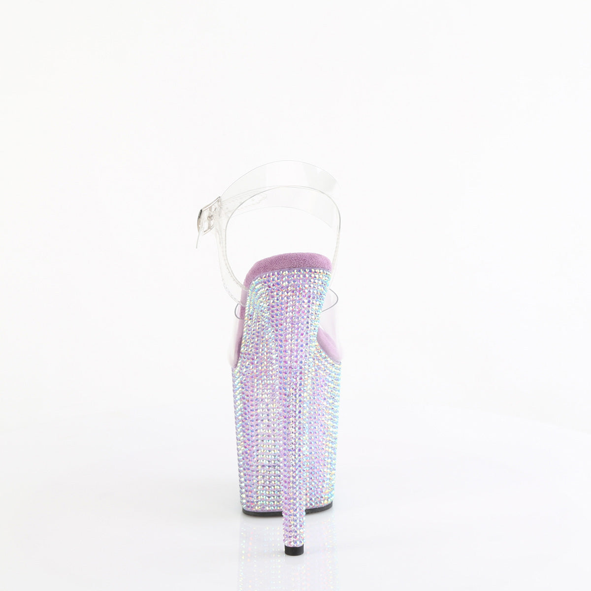 *8" Heel, 4" PF Ankle Strap Sandal w/ Resin RS (Pleaser BEJ808RRS/C/AGQRS)