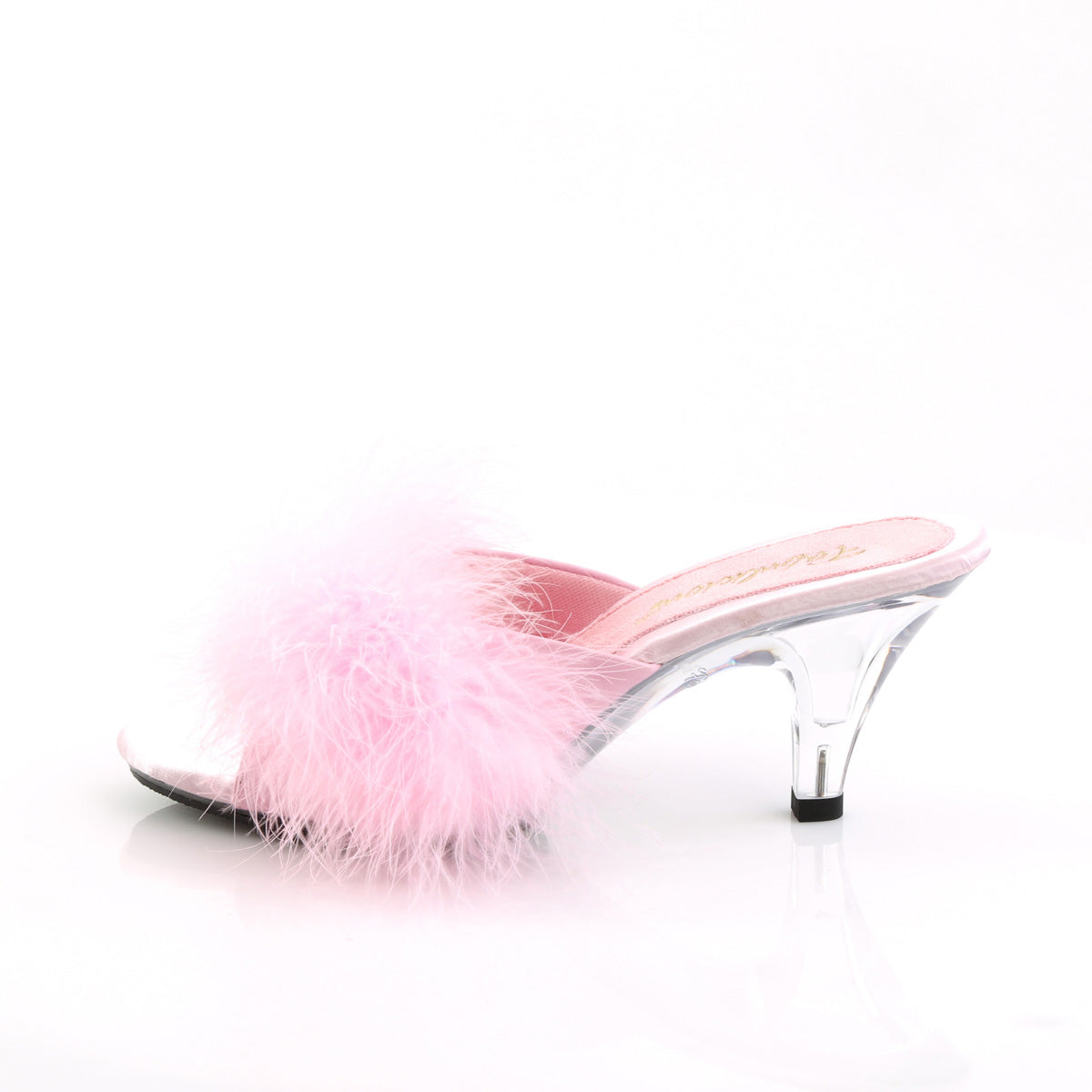 3" Heel, 1/8" Mini PF Marabou Fur Slide (Fabulicious BEL301F/BPPU)