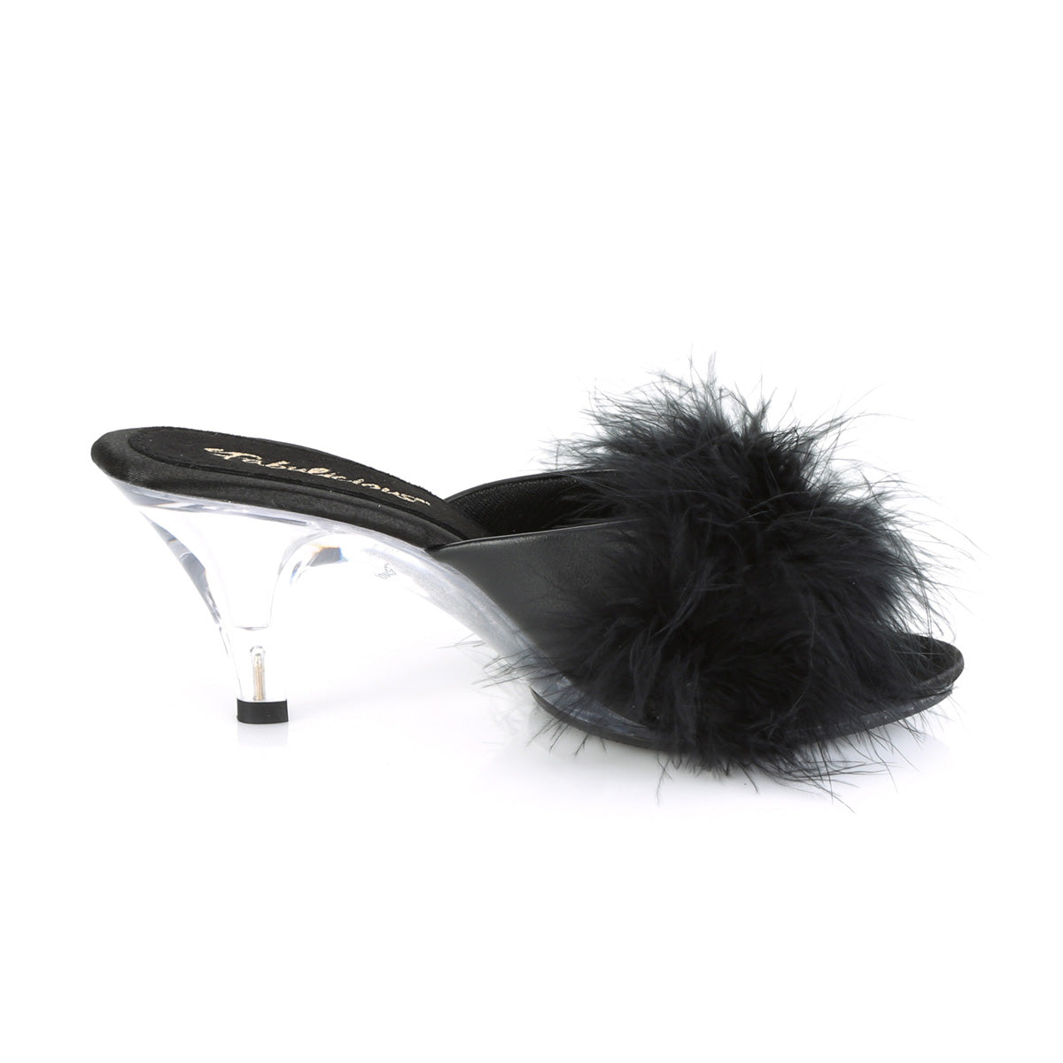 3" Heel, 1/8" Mini PF Marabou Fur Slide (Fabulicious BEL301F/BPPU)