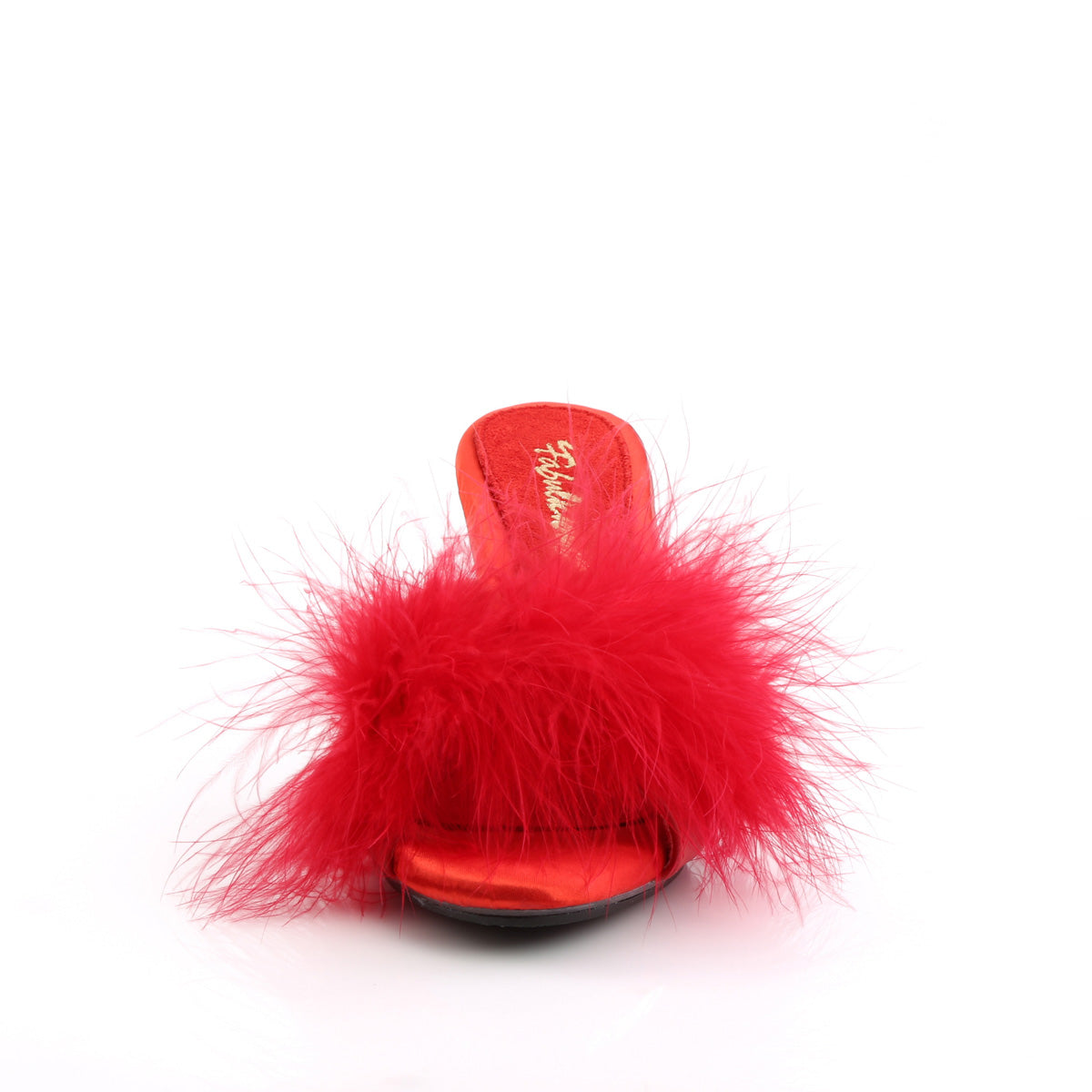 3" Heel, 1/8" Mini PF Marabou Fur Slide (Fabulicious BEL301F/BPPU)