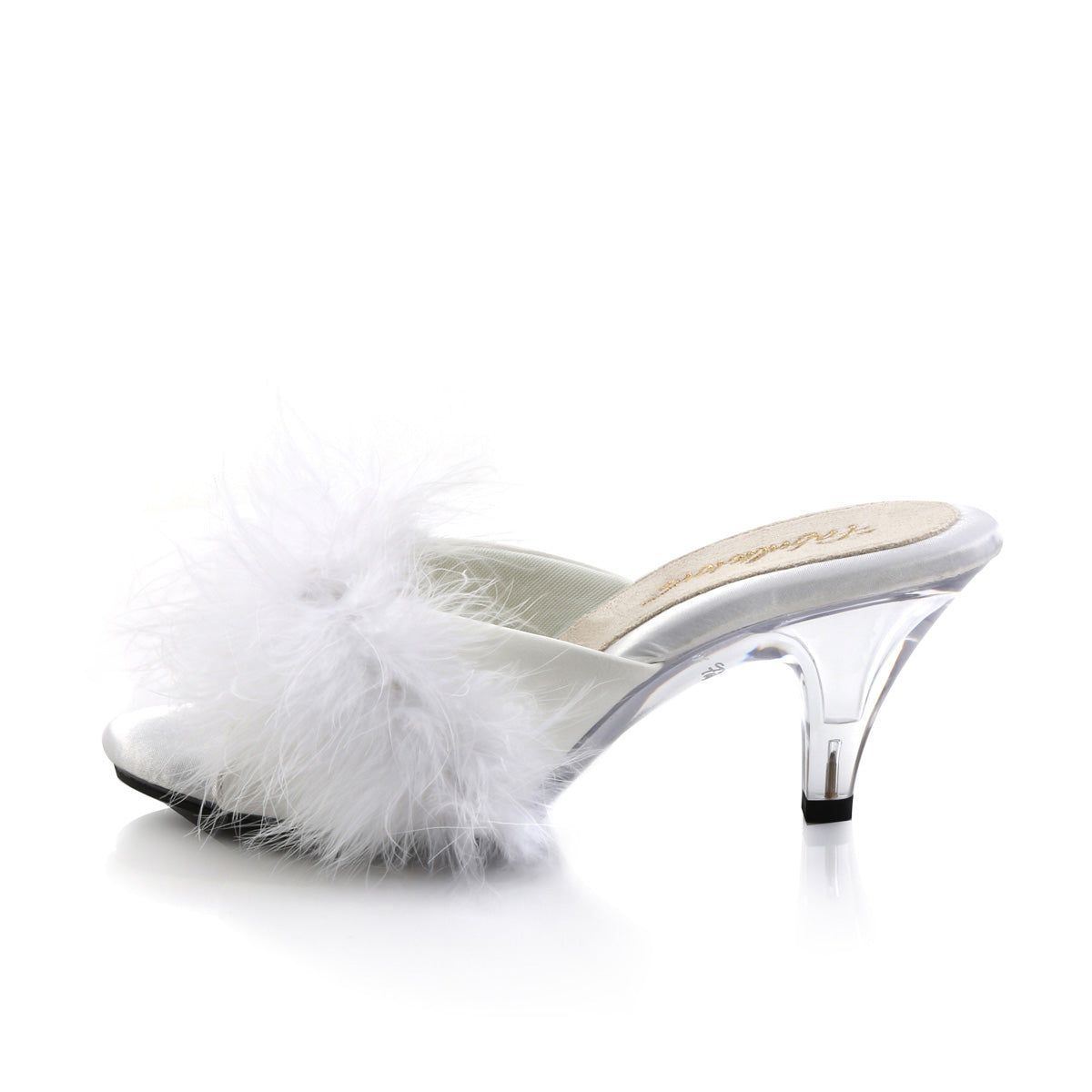 3" Heel, 1/8" Mini PF Marabou Fur Slide (Fabulicious BEL301F/BPPU)