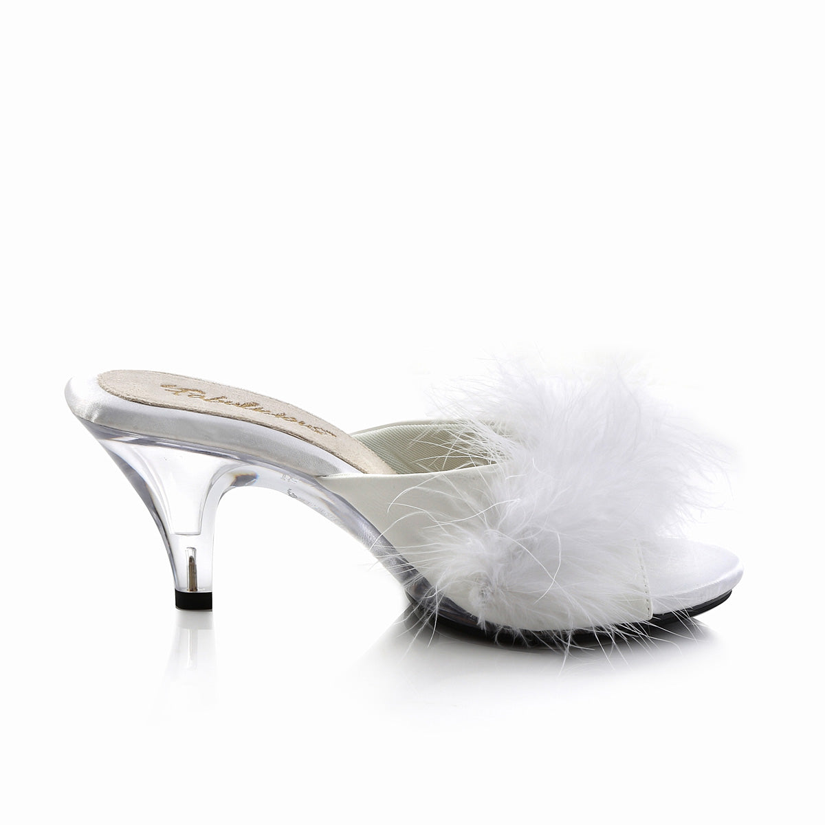3" Heel, 1/8" Mini PF Marabou Fur Slide (Fabulicious BEL301F/BPPU)