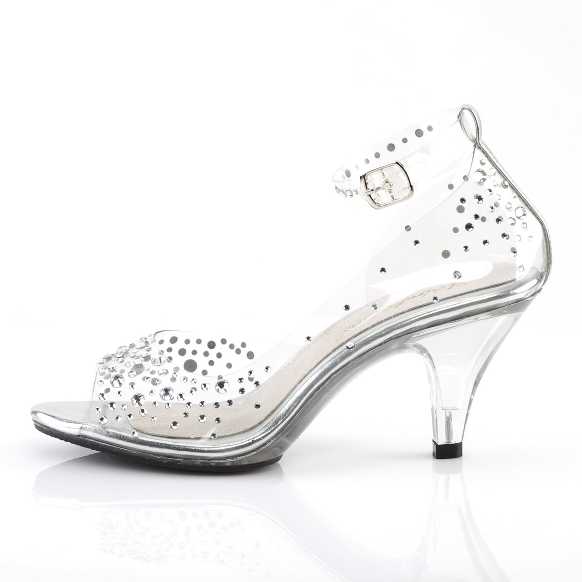 3" Heel, 1/8" PF Ankle Strap Sandal W/ RS (Fabulicious BEL330RS/C/M)
