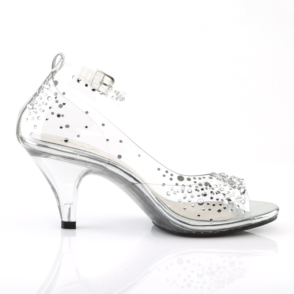 3" Heel, 1/8" PF Ankle Strap Sandal W/ RS (Fabulicious BEL330RS/C/M)