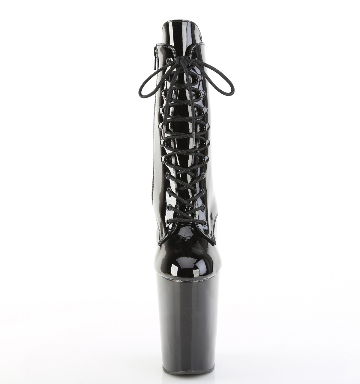 9" Heelless, 4" PF Lace-Up Front Ankle Boot, Inside Zip (Pleaser BEW1020/B/M)