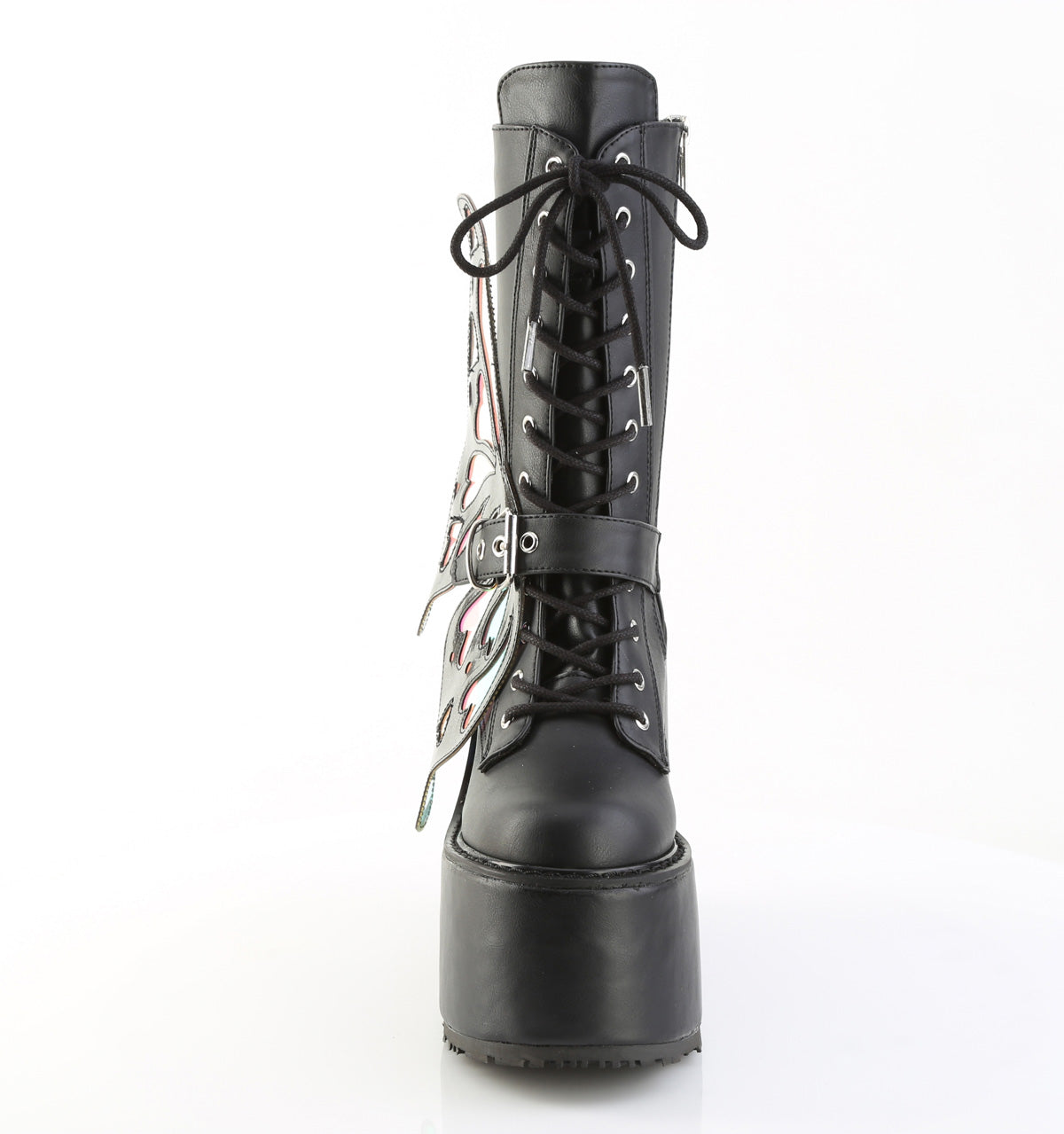5 1/2" PF Lace-Up Mid Calf Boot, Side Zip (Demonia BLAZE158/BVL)