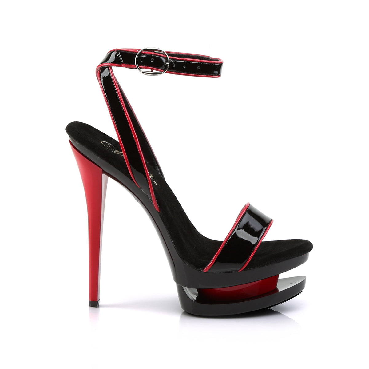 6" Heel, 1 1/2" Dual PF Wrap Around Two-Tone Sandal (Pleaser BL631-2/B-R/M)
